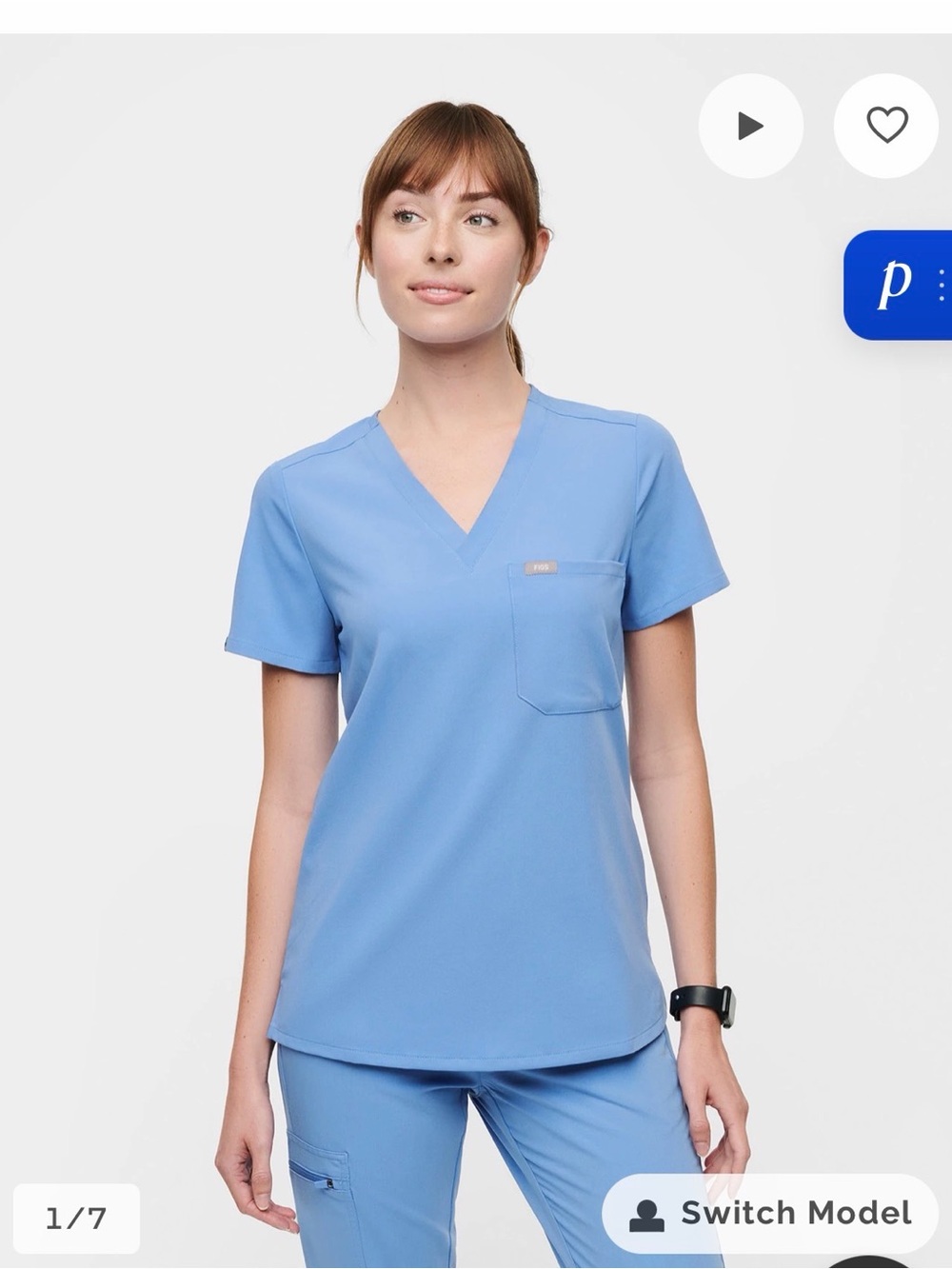 Figs Women’s Ceil Blue Scrub Set - top & joggers